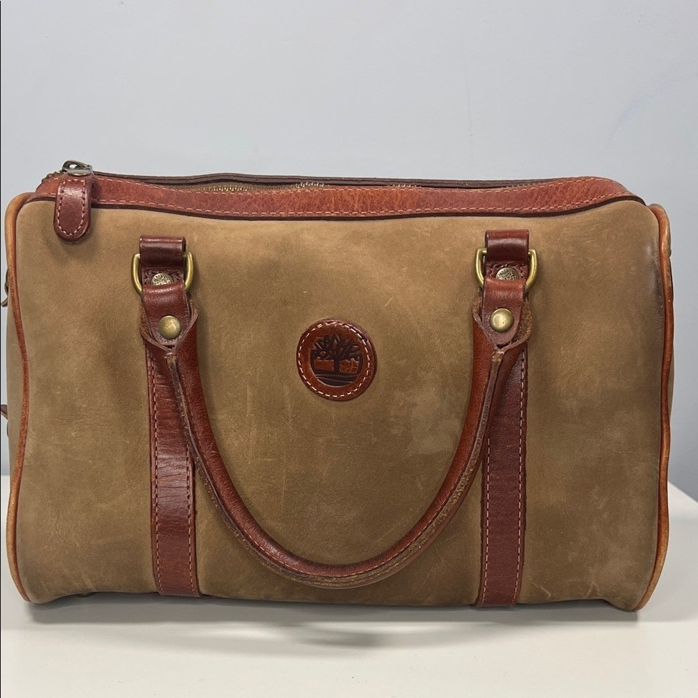 Timberland Brown and Tan Leather Satchel